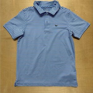 Vineyard Vines Blue and White Striped Polo Shirt